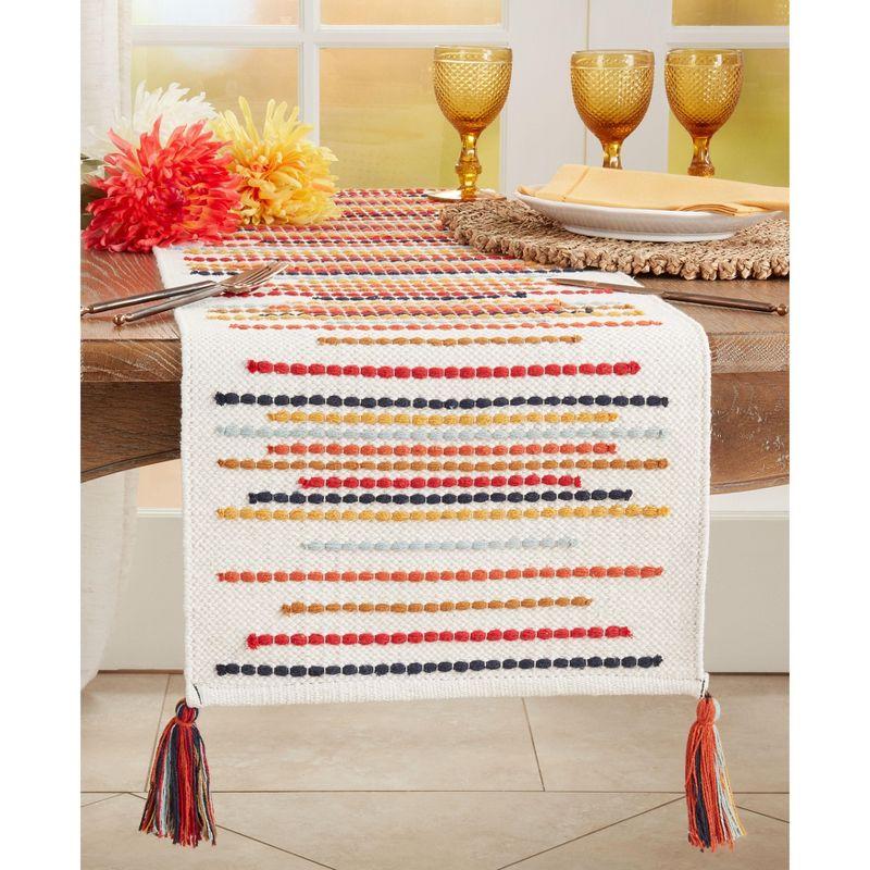 Saro Lifestyle Chunky Stripes Tables Runner, Multicolored, 16" x 72"