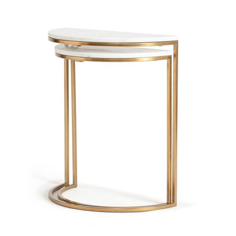 Carrie 2 Pieces Kingston Gold Nesting Side Table