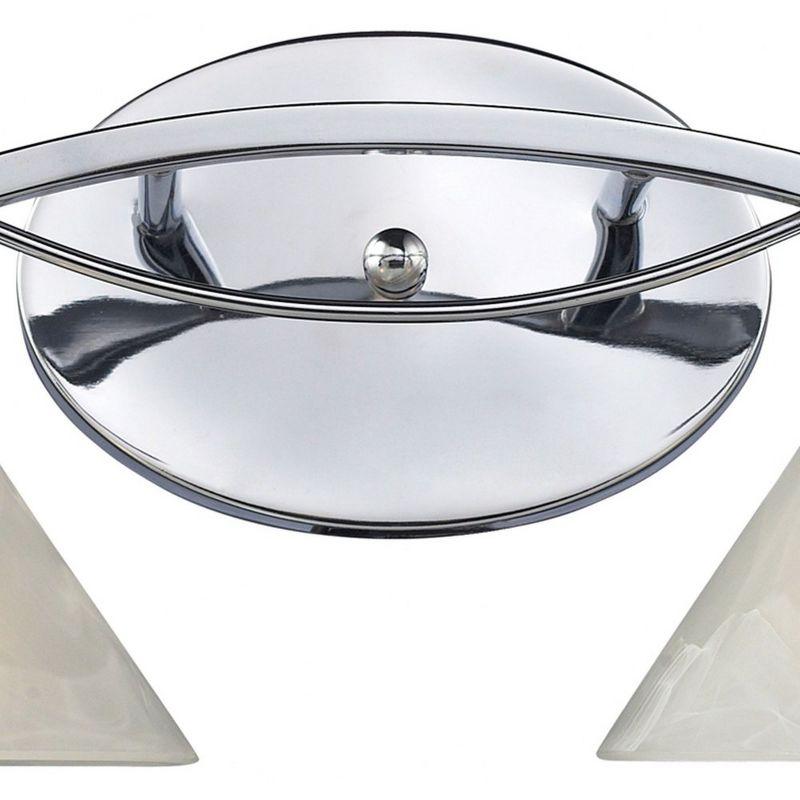 Elysburg 18" Polished Chrome Vanity Light with Marblized White Glass