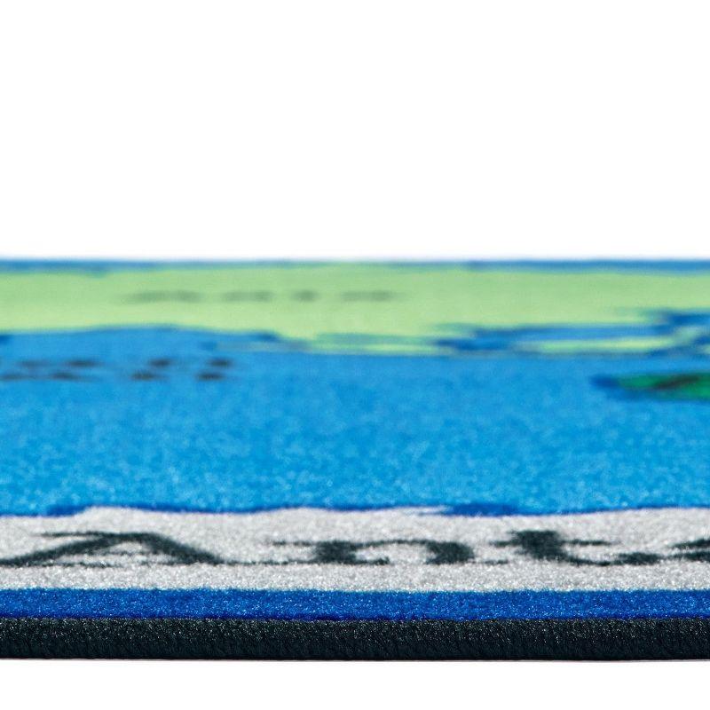 Carpets for Kids World Map Value PLUS Learning Rug, Rectangle, 6'X9'