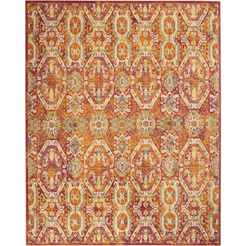 Nourison Allur Floral Jewel Indoor Area Rug Red Multicolor 7'10" x 9'10"
