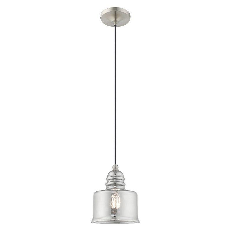 Livex Lighting Art Glass 1 - Light Pendant in  Brushed Nickel