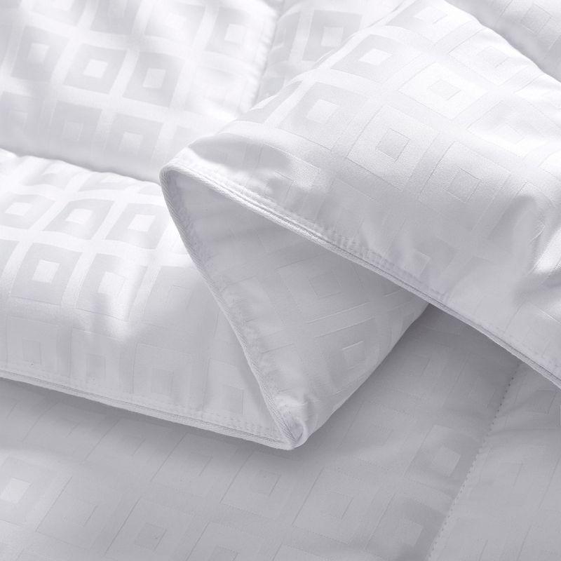 Peace Nest All Season White Down Alternative Duvet Comforter Insert with Jacquard Cover, Square, Full/Queen