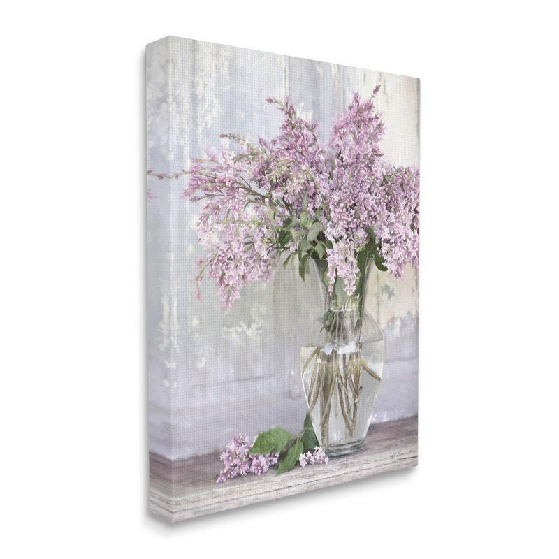 Stupell Industries Tranquil Lilac Flower Vase Canvas Wall Art