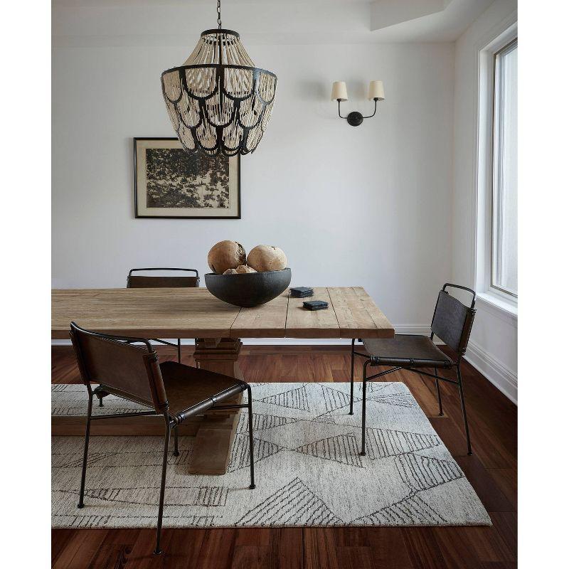 Momeni 5'x8' Teppe Geometric Handtufted Area Rug Gray: Wool, Low Pile, Indoor, Rectangle, Classic Pattern