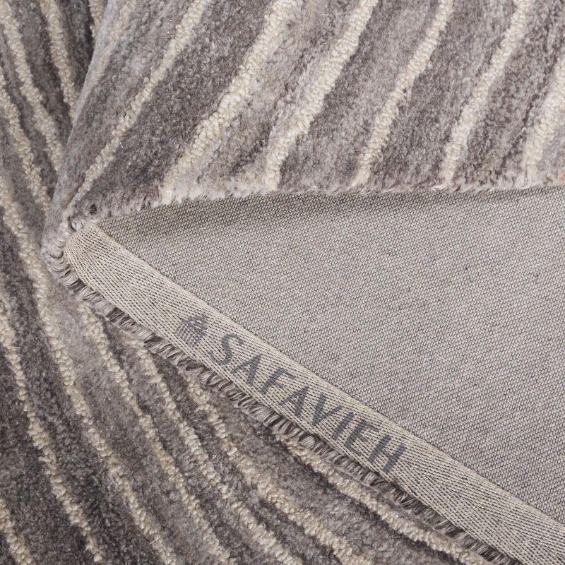 Abstract ABT153 Handmade Tufted Area Rug - Grey/Ivory - 5' X 8' - Safavieh
