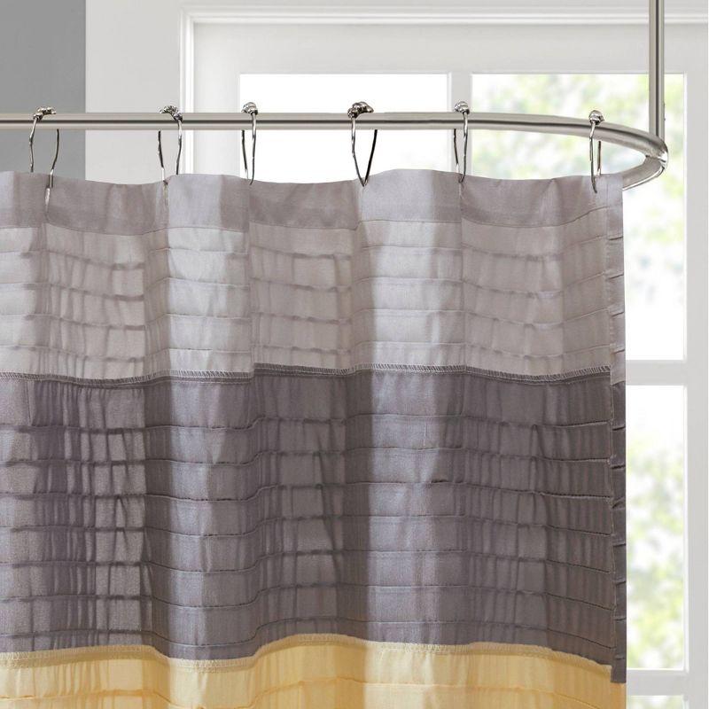 Amherst Striped Faux Silk Shower Curtain