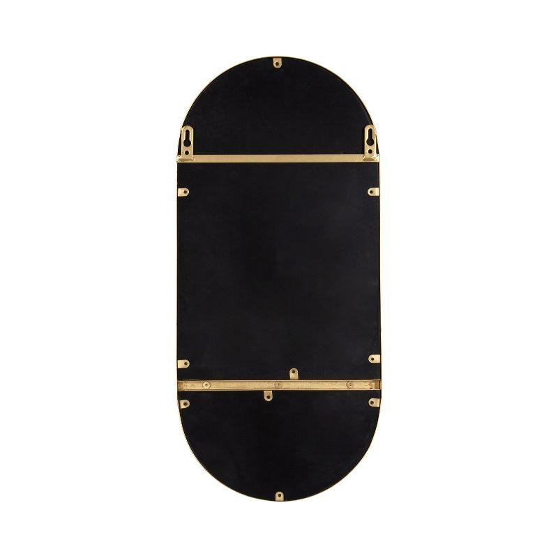 11"x25" Estero KD Metal Wall Mirror with Shelf Gold - Kate & Laurel All Things Decor