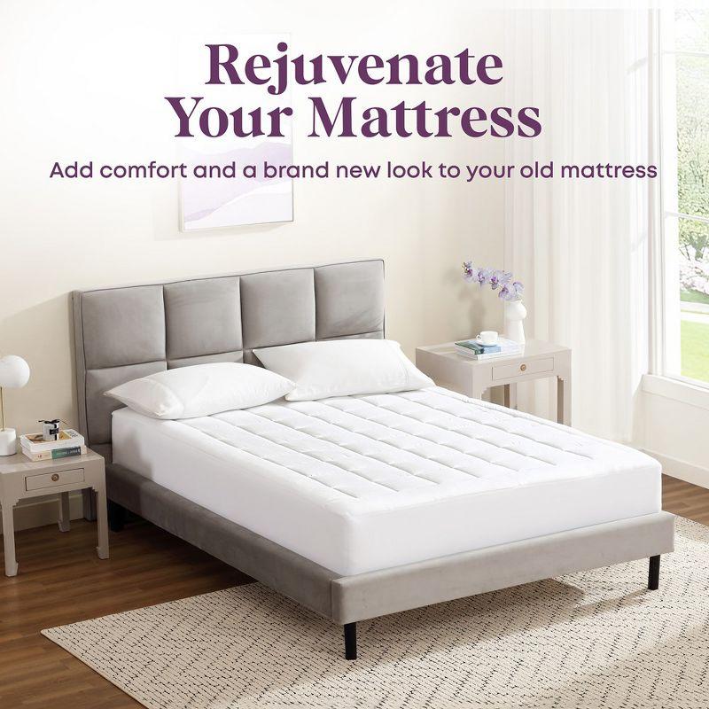 CIRCLESHOME Ultra-Plush Down Alternative Cotton Top Mattress Pad for Comfort & Protection