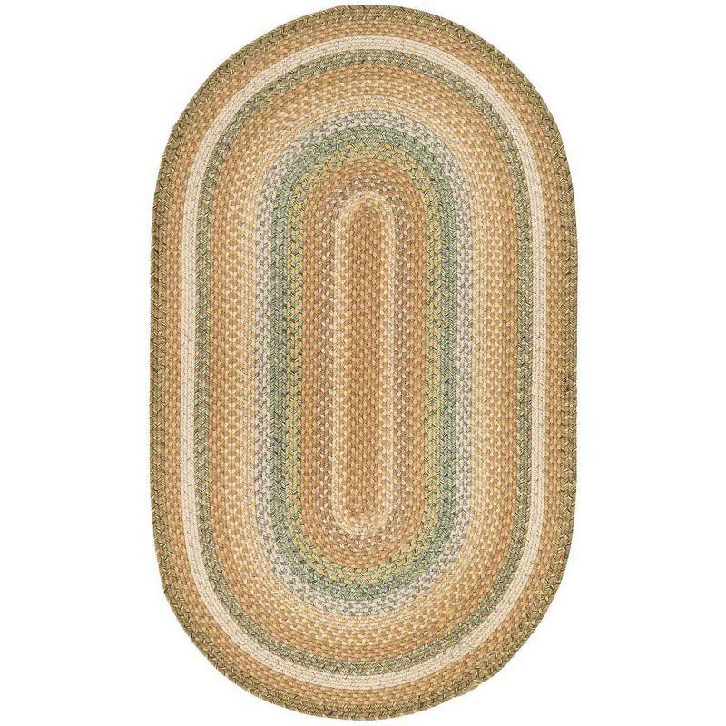 Braided BRD314 Hand Woven Area Rug - Tan/Multi - 6'x9' Oval - Safavieh.
