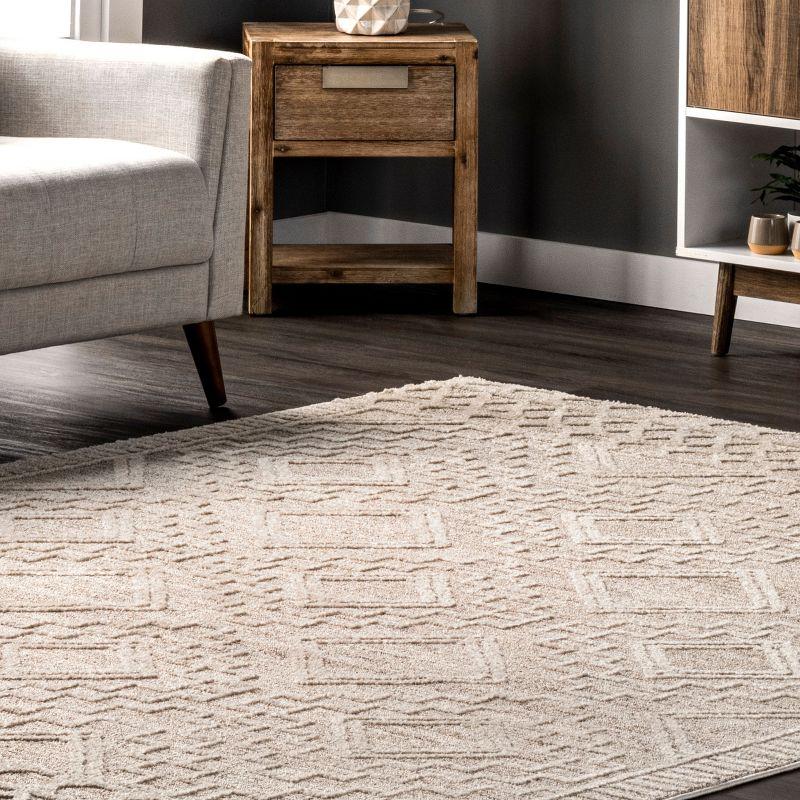 Nuloom Cameron Moroccan 8x10 Indoor Area Rug for Living Room Bedroom Dining Room Kitchen, Beige/Ivory