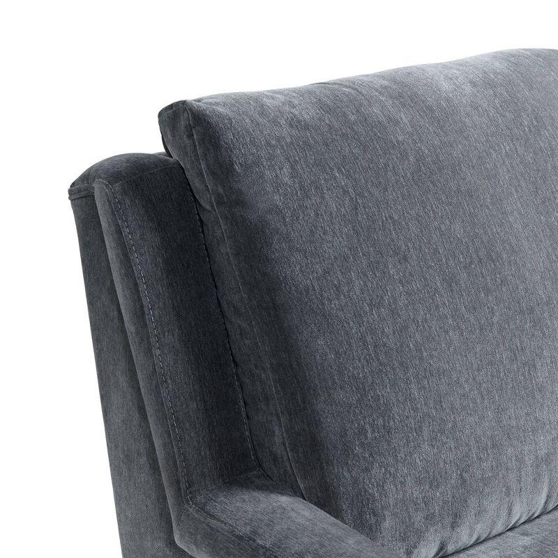 Lincoln Chair Dark Gray - Picket House Furnishings: Mid-Century, Gold Legs, Oversized Seating
