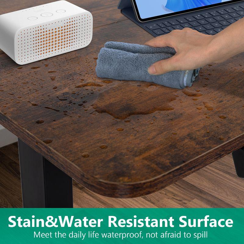 FDW 48 Adjustable Height Standing Desk Computer Desk with Large Space and Headphone Holder with Electric Lifting and 2 Memory Function,Brown