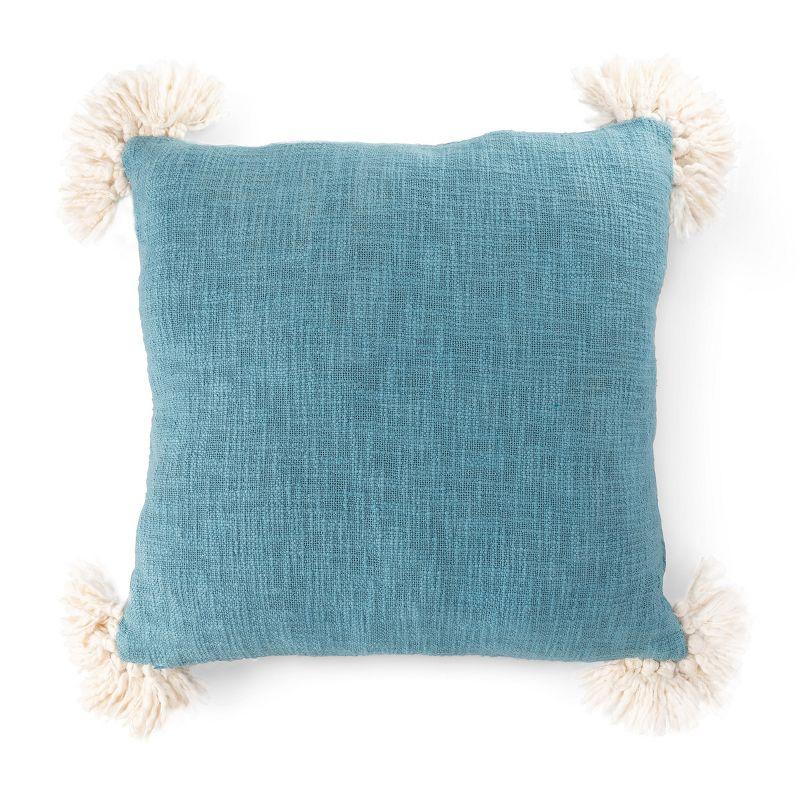 Embroidered Cotton Throw Pillow