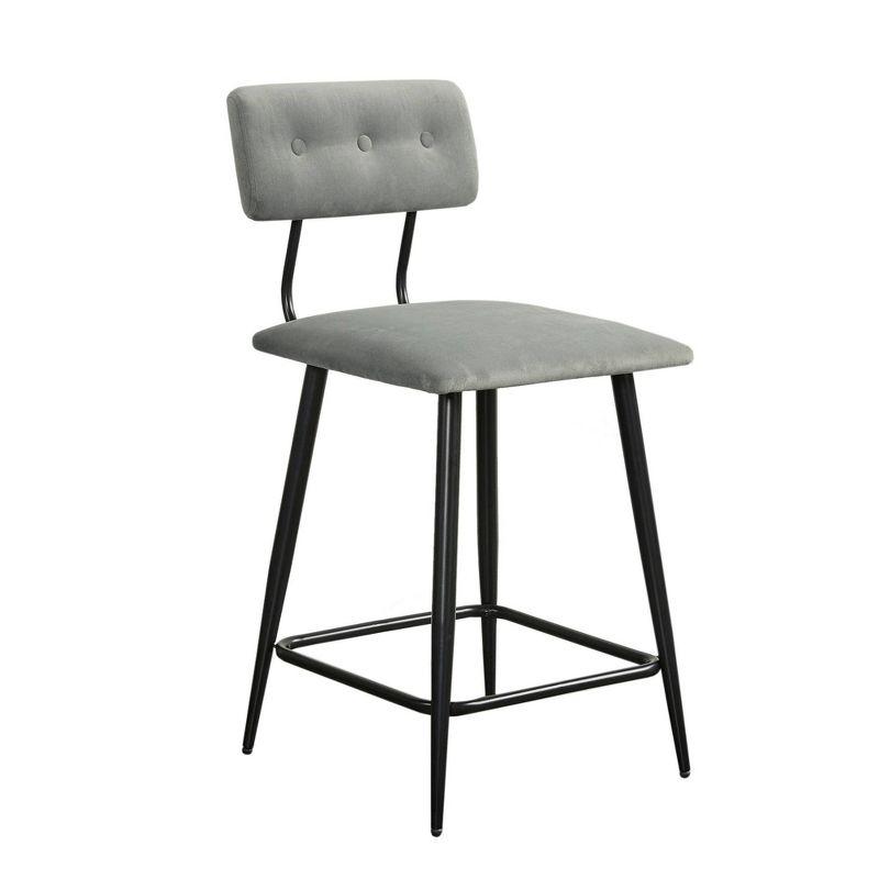 Henrick Velvet Metal Frame Counter Stool