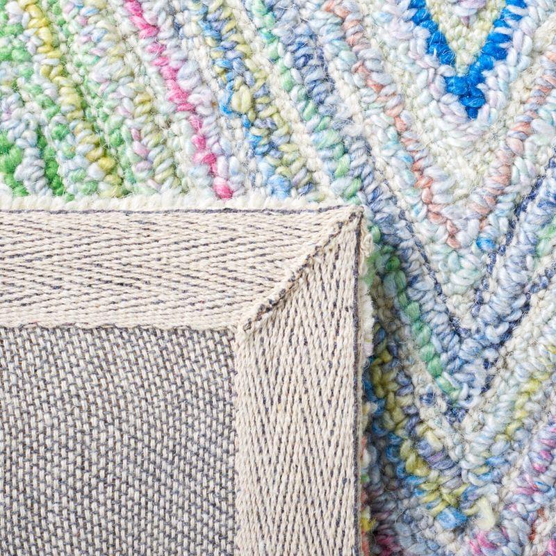 Handmade Multicolor Wool Rectangular Tufted Rug