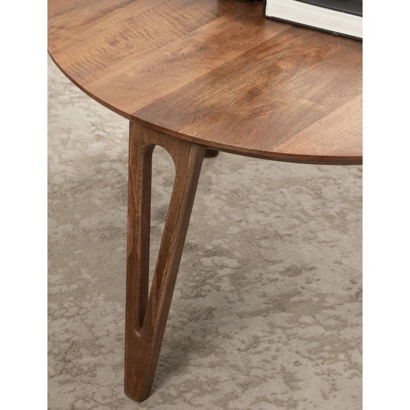 Kate and Laurel Kershaw Round Coffee Table, 30x30x19, Walnut Brown