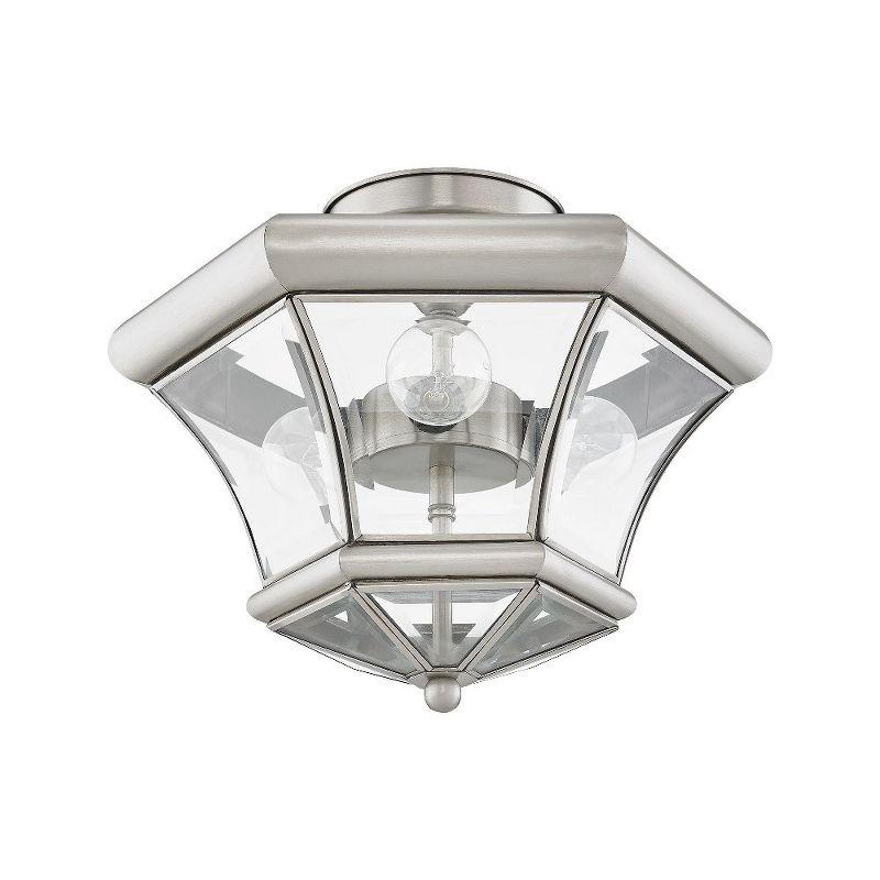 Monterey Brushed Nickel 3-Light LED Flush Mount with Clear Beveled Glass