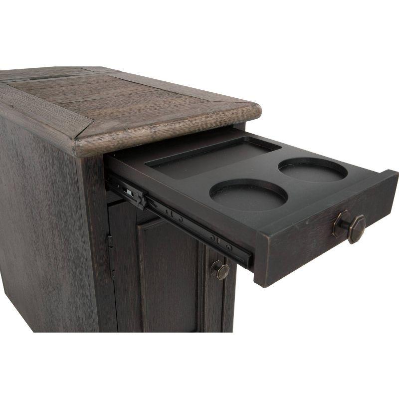 Tyler Creek Chairside End Table with USB Ports and Outlets Grayish Brown/Black - Signature Design by Ashley