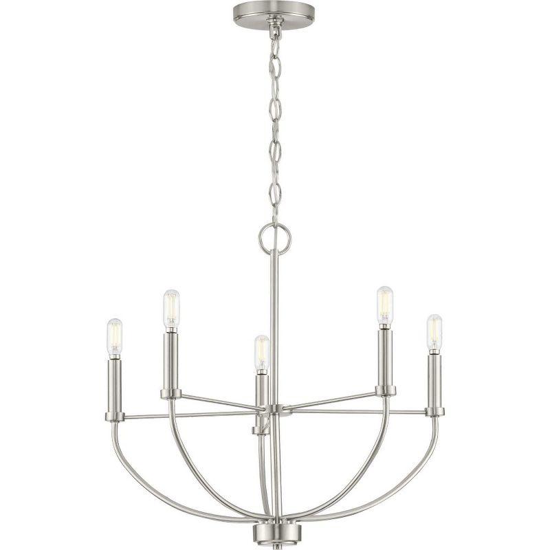 Progress Lighting Leyden 5-Light Farmhouse Chandelier, Brushed Nickel, No Shade