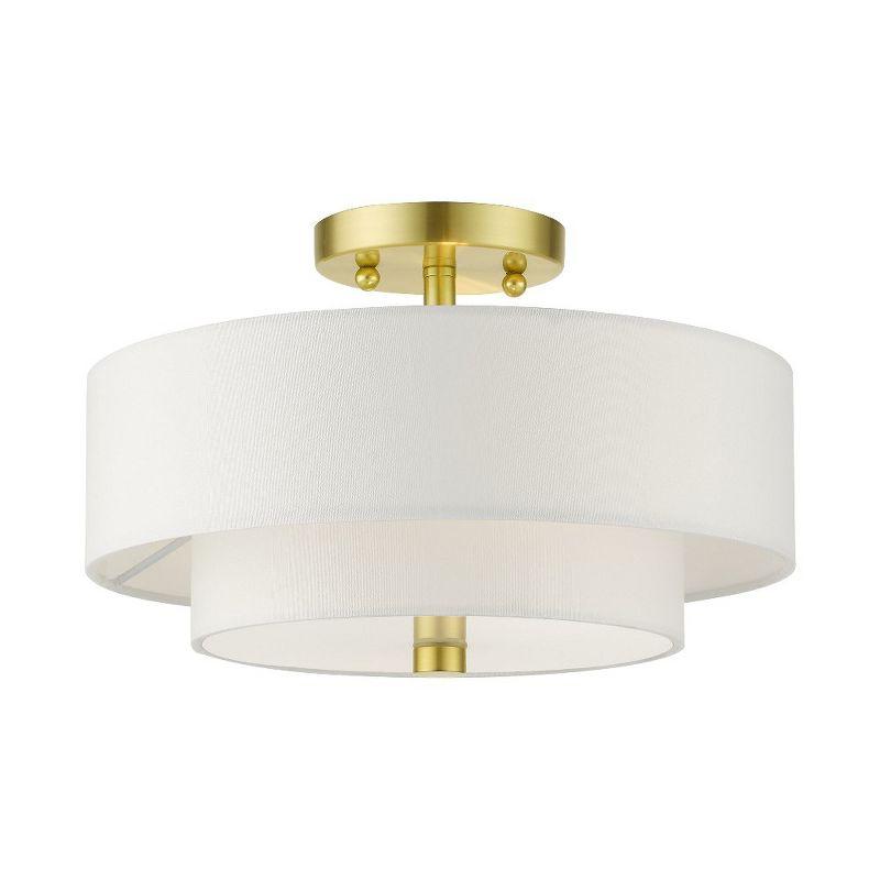 Livex Lighting Meridian 2 - Light Semi-Flush Mount in  Satin Brass