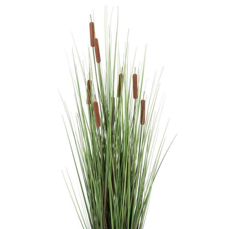 Artificial Grass with 8 Cattails Potted (48") Brown - Vickerman