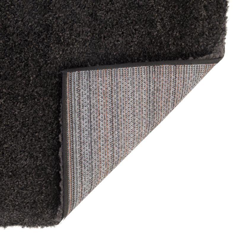 Charcoal Black Easy-Care Shag Runner Rug for Indoor Use