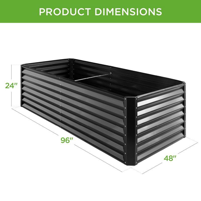 Best Choice Products 8x4x2ft Outdoor Metal Raised Garden Bed, Planter Box for Vegetables, Flowers, Herbs