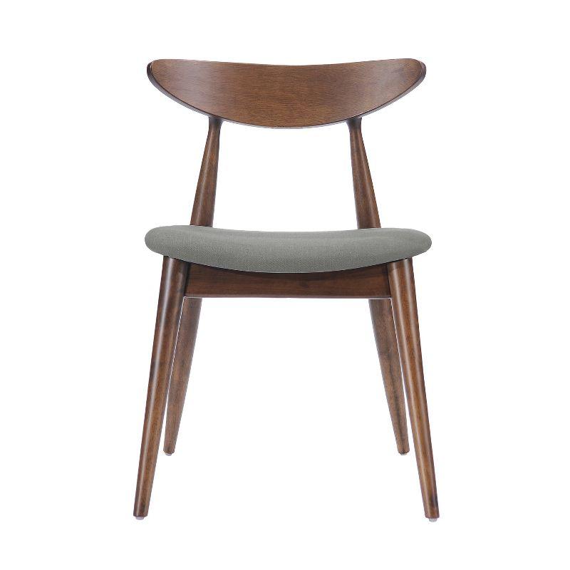 Set of 2 Barron Dining Chair Light Gray - Christopher Knight Home: Mid-Century, Upholstered, Rubberwood