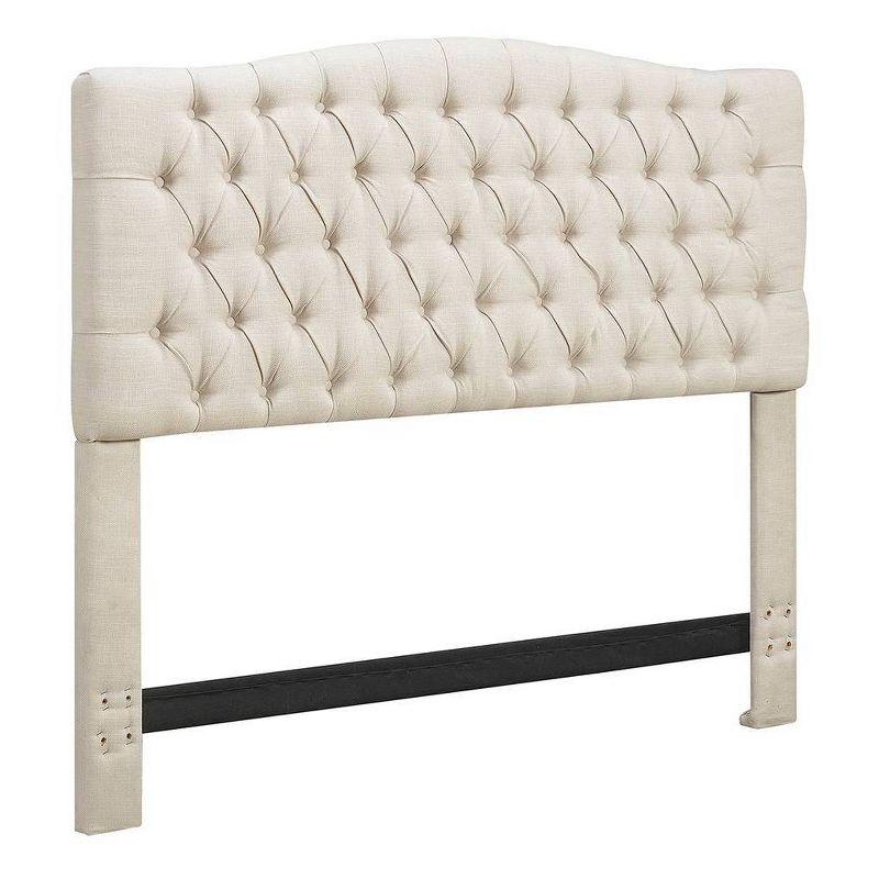 Elle Decor Celeste Tufted Upholstered Padded Headboard with Contemporary Button Tufting