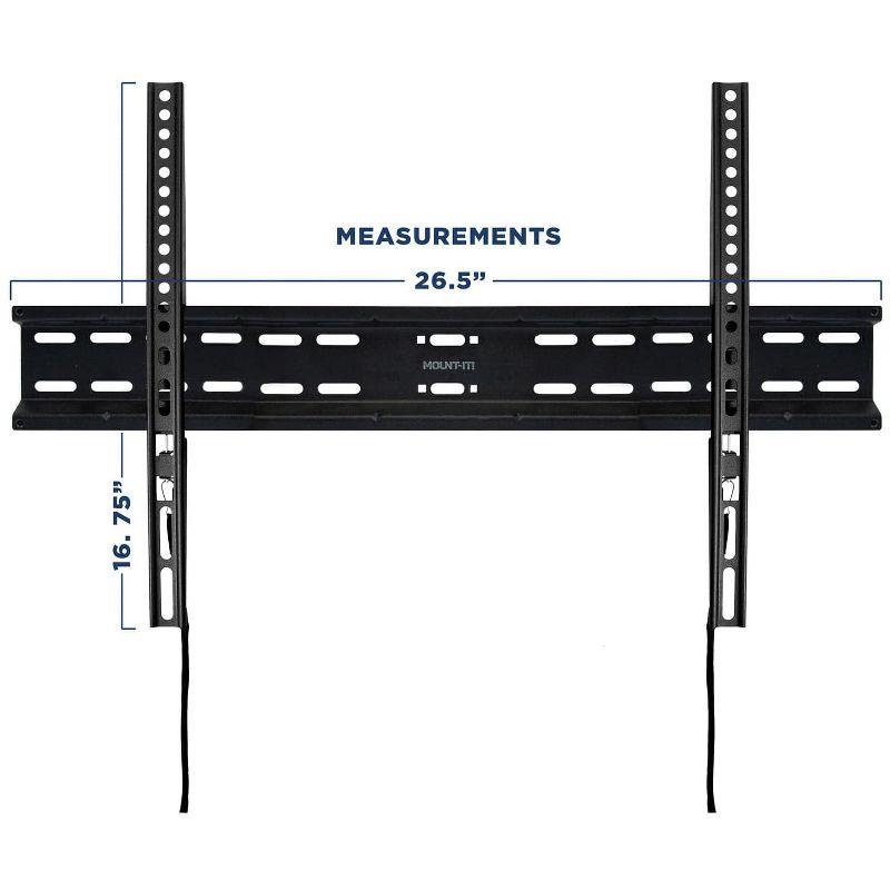 Mount-it Black Fixed Wall Mount for Holds up to 77 lbs