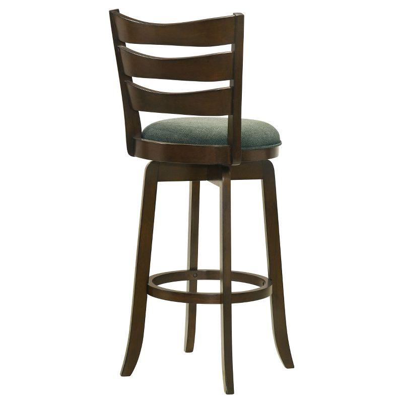 Coaster Home Furnishings Murphy Ladder Back Pub Height Swivel Bar Stool Dark Cherry and Hunter Green