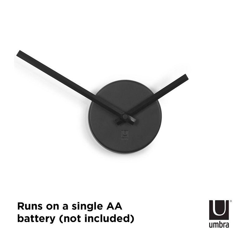 Blink Wall Clock Black - Umbra: Modern Aluminum Analog Display, Indoor Decorative Timepiece