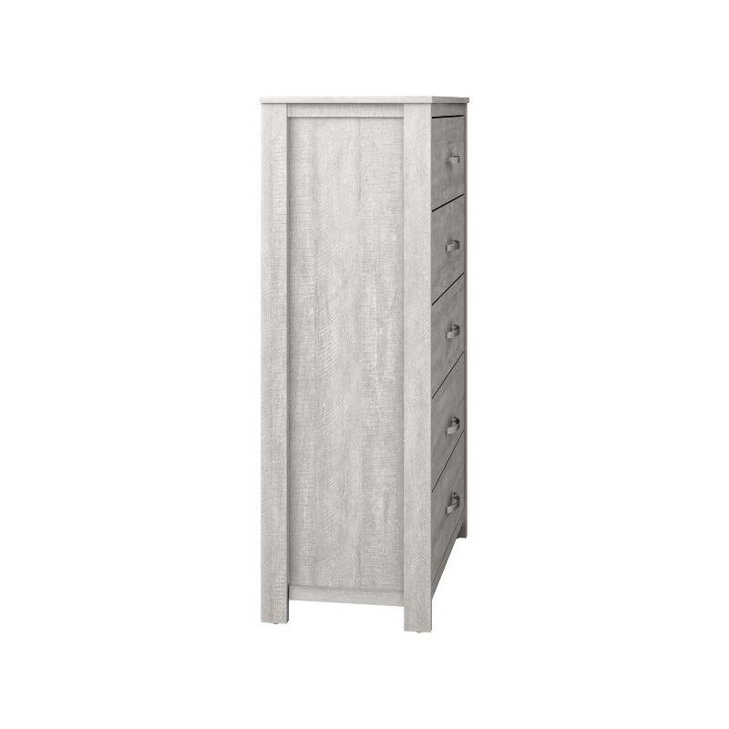 Galano Layton 5-Drawer Chest of Drawers (47.7 in. × 15.7 in. × 31.5 in.) in Dusty Gray Oak, White