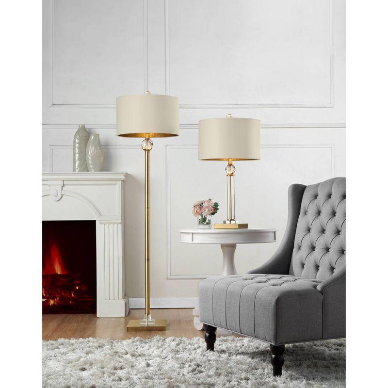 29.5" Traditional Metal Table Lamp with Crystal Accents Gold - Ore International: Elegant Linen Shade, UL Listed
