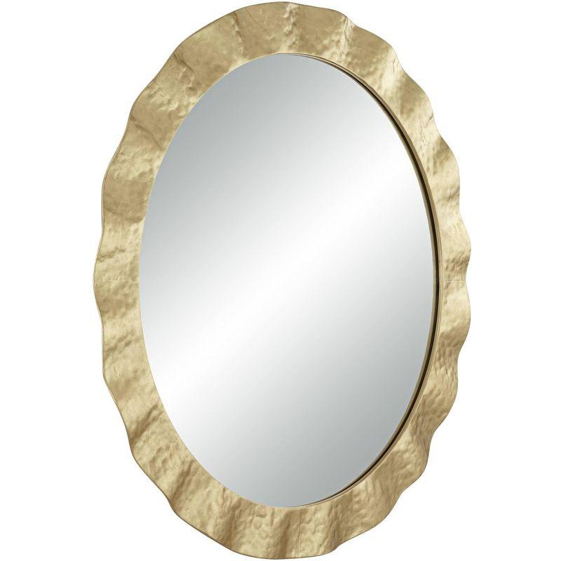 Uttermost Wave 32" Gold Round Wall Mirror