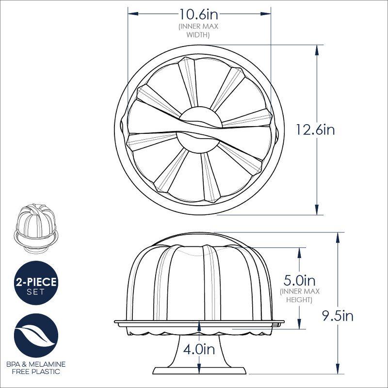 Aqua Plastic Pedestal Cake Stand with Clear Dome