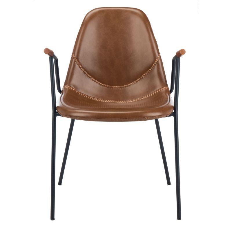 Tanner Mid-Century Dining Chair (Set of 2) - DCH3001 - Cognac/Black - Safavieh