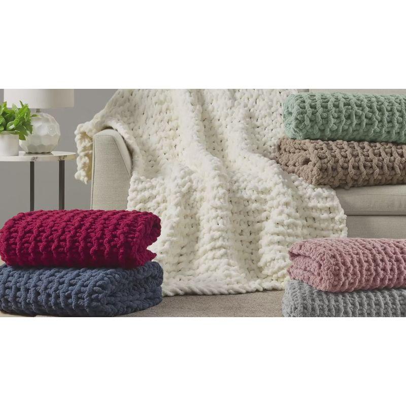 Blush Chenille Luxurious Chunky Knit 50"x60" Throw Blanket