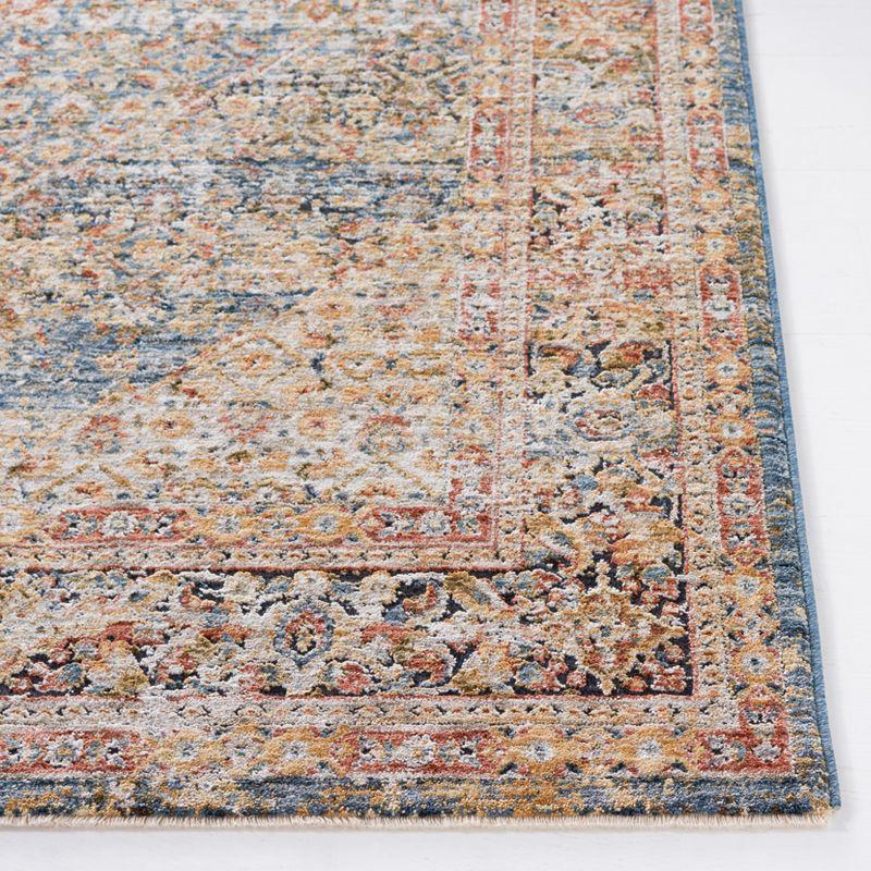 Silverado SVD106 Power Loomed Area Rug - Blue/Rust - 6'4"x6'4"Square - Safavieh.