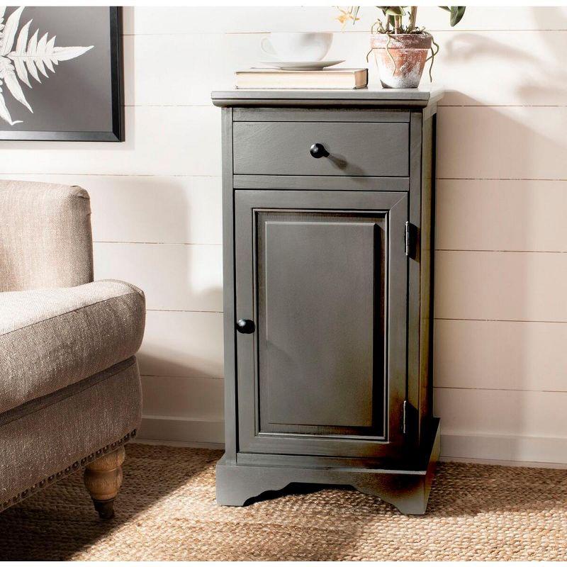 Transitional Grey Pine Freestanding Office Storage Cabinet