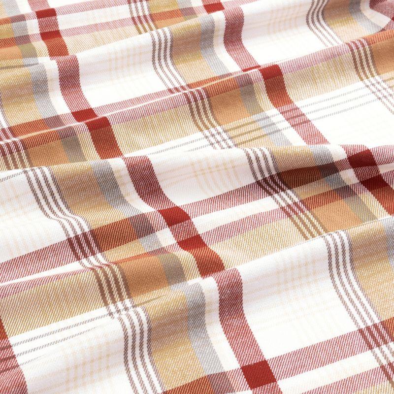 Seneca Plaid Winter Holiday Cotton Tablecloth - Multicolor - 60x84 Oval - Elrene Home Fashions