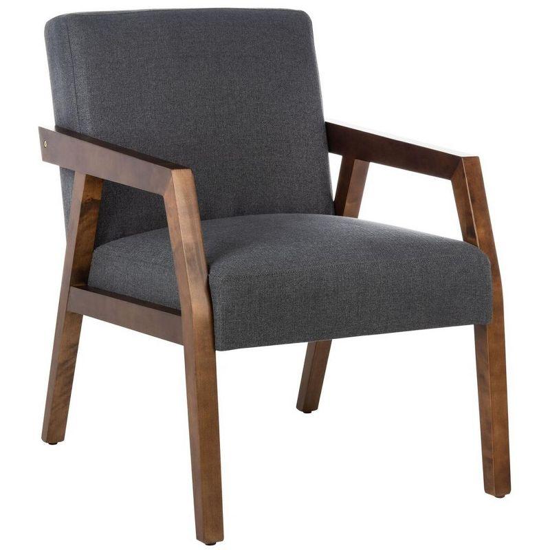 Olyvar Dark Grey Linen and Brown Wood Armchair 32"