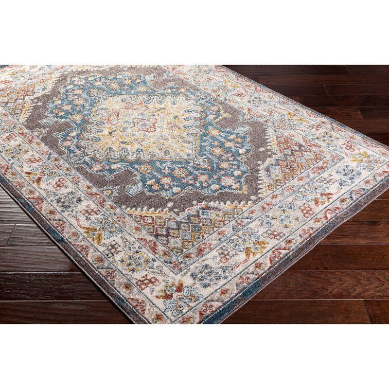 Livabliss 5'3"x7'3" Kashan Traditional Rugs Blue: Stain & Fade-Resistant, Medium Pile, Polypropylene