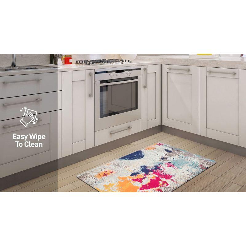 World Rug Gallery Modern Abstract Anti Fatigue Standing Mat - Multi 18"x30"