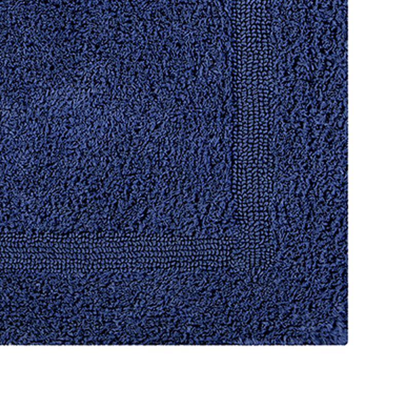 Better Trends Lux 100% Cotton Tufted Solid Reversible Bath Rug Set 2 PC (17" x 24" | 24" x 40") - Navy