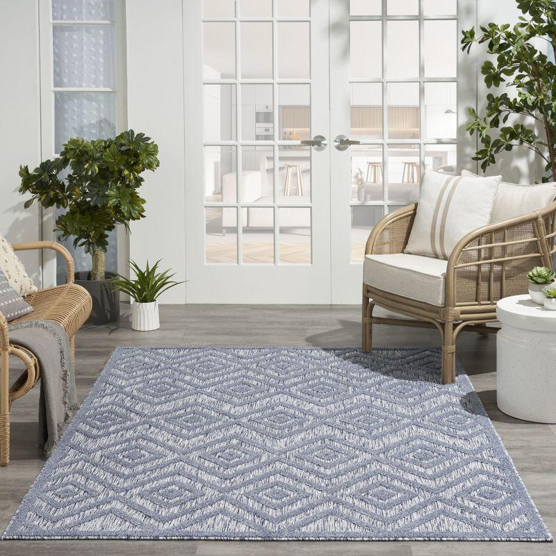 Nourison Versatile Solid Diamond Indoor Outdoor Flatweave Area Rug