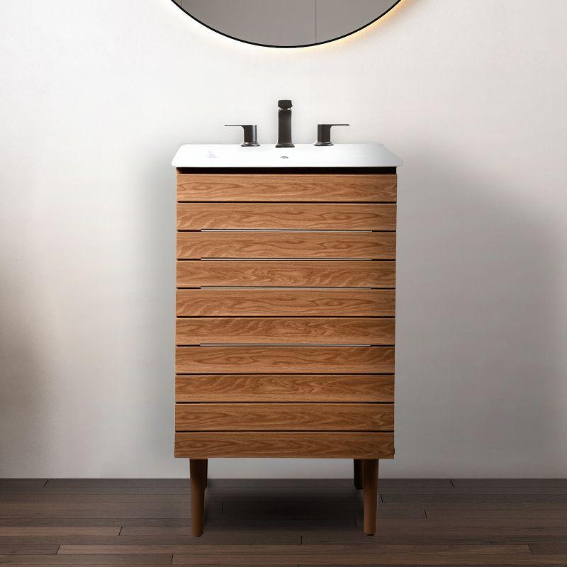 JONATHAN Y VAN1000 Aubert 20 in. W x 18 in. D x 33 in. H Thick Linear Slat Modern 2-Shelf Bath Vanity Cabinet Only (Sink Basin not Included)