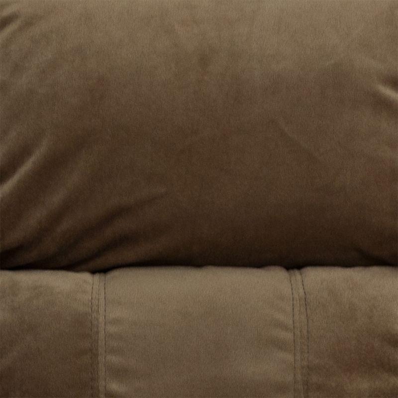 Emma and Oliver Deluxe Padded Brown Microfiber Kids Recliner with Storage Arms