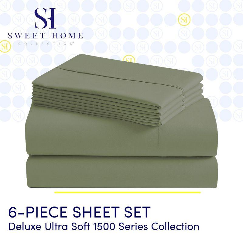 6 Piece Sheet Set, Deluxe Ultra Soft 1500 Series, Double Brushed Microfiber by Sweet Home Collection®